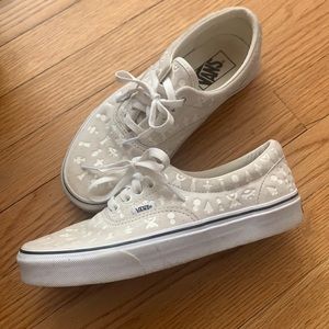 Off white patterned suede VANS